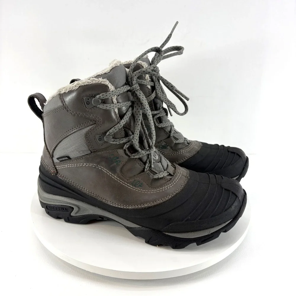 Merrell Snowbound Charcoal Gray Waterproof Insulated Winter Boots‎ Women's Sz 6